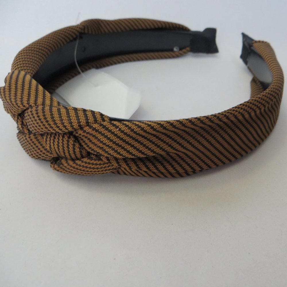 Chocolate Brown Pinstripe knotted headband NWT